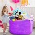 Bean Bag Chair Cover, Stuffed Animal Storage, Plush Toys Organizer Holder, Beanbag Chairs Cover for Kids Teans and Adults Super Soft and Comfortable Fabric X-Large with Handle and Zipper -Round Purple by BCHWAY FAMILY