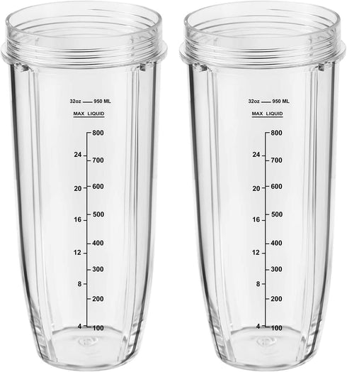Replacement Part for Nutri Ninja Blender - 2-Pack 32oz Replacement Cups for Auto-iQ Series Blenders