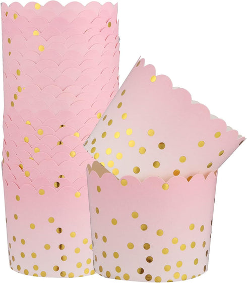 50 Pcs Colorful Greaseproof Paper Baking Cups, Large 5 Oz Cupcake Paper Liners for Wedding Party