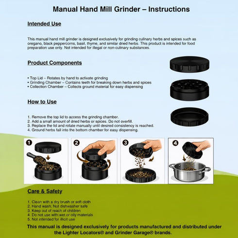 4 inch 4 inches) aluminum alloy metal spice mill. Larger than small spice grinders. Extra Large Size is easy to turn.