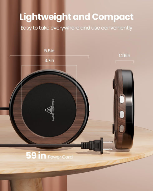 Gaiatop 30W Mug Warmer with Colorful LED Lights, 3 Temp Settings, 2-9Hrs Timer, Beverage Heating Plate for Coffee, Tea