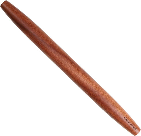 Muso Wood Sapele Wooden French Rolling Pin, Tapered Roller for Baking, Fondant, Pie Crust, Cookie, Pastry (French