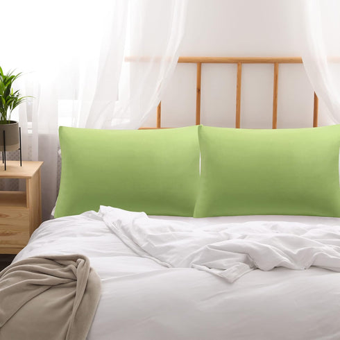 uxcell 2 Pack Soft Microfiber Pillow Cases Set with Zipper - King Size (20"x36"), Sage