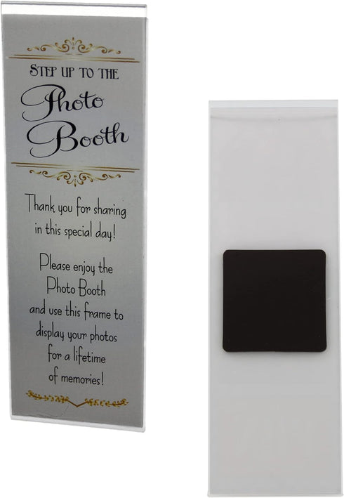 Photo Booth Nook 2x6 Magnetic Picture Frame (25 Count) - Crystal Clear Acrylic with Strong Magnet and Silver Inserts