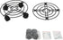 (3, 12inch(30cm)) Homend Black Metal Plant Caddy with Wheels,Heavy Duty Iron Potted Plant Flower Stand Trolley Caddy