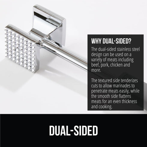 Gorilla Grip Heavy Duty Meat Tenderizer, Dual-Sided Kitchen Mallet for Tenderizing Beef and Poultry, Comfortable Handle