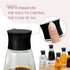 EQUNROY 1 9.6 oz Pcs Glass Soy Sauce Dispenser Bottle - Cruet for Olive Oil, Vinegar, BBQ Kitchen Cooking - Leak-Proof