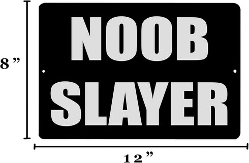 Rogue River Tactical Funny Video Games Metal Tin Sign for Man Cave Bar Bedroom, Noob Slayer