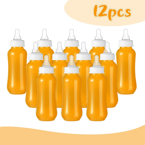 Norme 12 9.5 oz Pcs Plastic Bottles Chug Shower Game Party Favors for Shower Decorations Gender Reveal Gifts (White)
