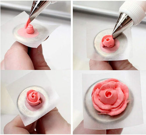 3 Pcs Flower Nail Decorating Tools - Stainless Steel Cake Cupcake Decor Tools for Baking
