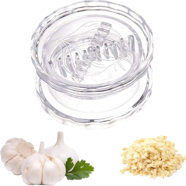 Turutu Transparent Manual Garlic Twist, Multi-Functional Mincer & Grinder for Garlic, Onion, Ginger,