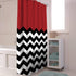 Vandarllin Red Black and White Chevron Shower Curtain, Extra Long 72x84 Inches, Custom Made