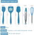 Mini Kitchen Utensil Set, 5-Piece Tiny Silicone Tools for Kids Baking - Blue Whisk, Spatula, Tongs, Spoon
