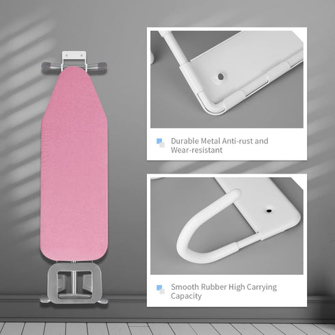 BiJun Ironing Board Holder Wall Mount - Iron Board Hook with 5 Inch Length for Laundry Rooms (White)