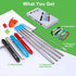 Kynup 4 Packs Reusable Metal Straws with Silicone, Travel Drinking Straws with Case, Keychain, Cleaning Brushes, 20 PCS