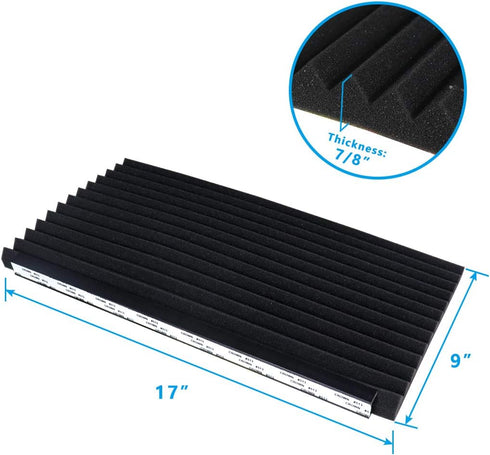 Air Jade Window Air Conditioner Side Panels, 17" x 9" x 7/8" Insulated Foam Panels, Pack of 2, Black.
