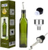 17oz Glass Olive Oil Dispenser Bottle Set - Easy Pour Spout, Drip-Free Carafe, Oil and Vinegar Cruet for Kitchen