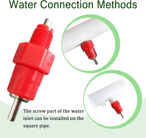 10pcs) Chicken Waterer Nipples Automatic Poultry Watering Nipples Chicken Drinkers (dht