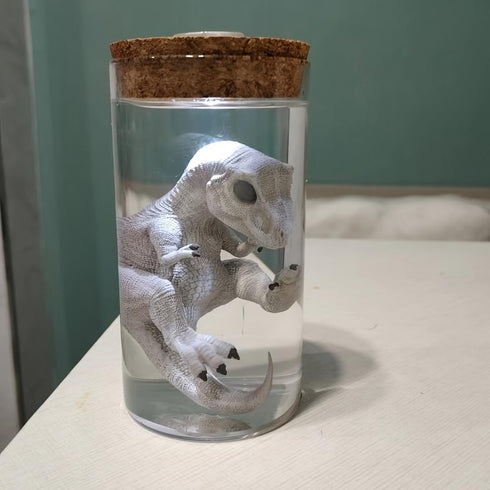 TONGQIC Unique Dinosaur in Glass Bottle Figurine - A Touch of Jurassic Charm
