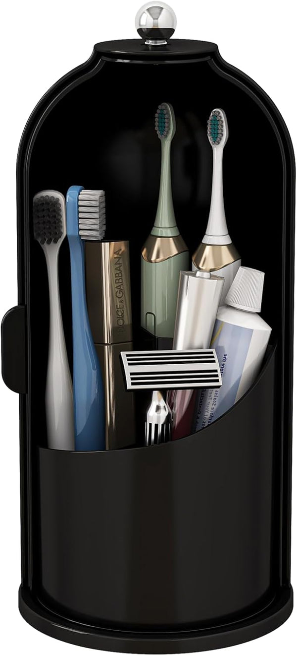 Dustproof Toothbrush Holders with Cover, Rotating Electric Toothbrush and Toothpaste Holder for
