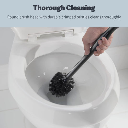 Casabella Bowl Brush & Plunger Combo - Heavy-Duty Toilet Plunger and Cleaning Brush, Ergonomic Handles, Durable Bowl