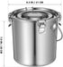 152 oz iplusmile Stainless Steel Airtight Canisters Container: fl Airtight Clamp Lid Kitchen Food Storage Bucket