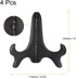 uxcell 4pcs 5" Easel Plate Holder, Wood-like Plastic Folding Display Stand Black for Decorative Picture Frame