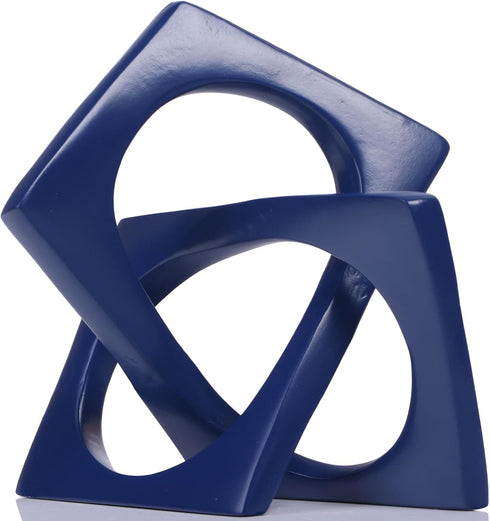 XMGZQ Navy Blue Knot Statue for Coffee Table Centerpiece Decor,Modern Abstract Art