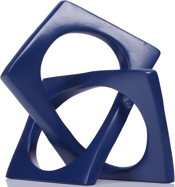 XMGZQ Navy Blue Knot Statue for Coffee Table Centerpiece Decor,Modern Abstract Art