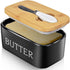 Butter Dish with Lid for Countertop, Large Ceramic Butter Keeper Container with Knife and Silicone Sealing