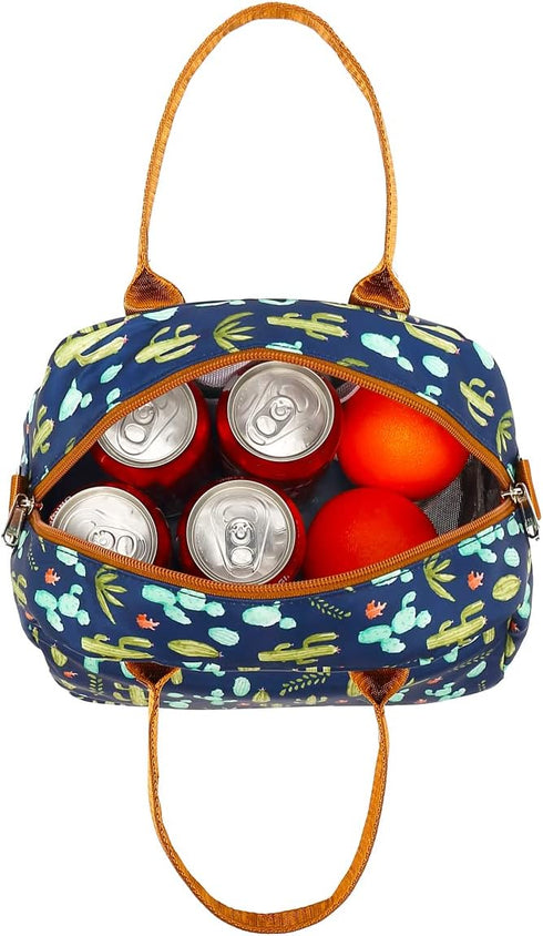 FlowFly Large Insulated Lunch Bag with Shoulder Strap for Men, Women, Kids, Reusable Tote, Freezable Meal Prep