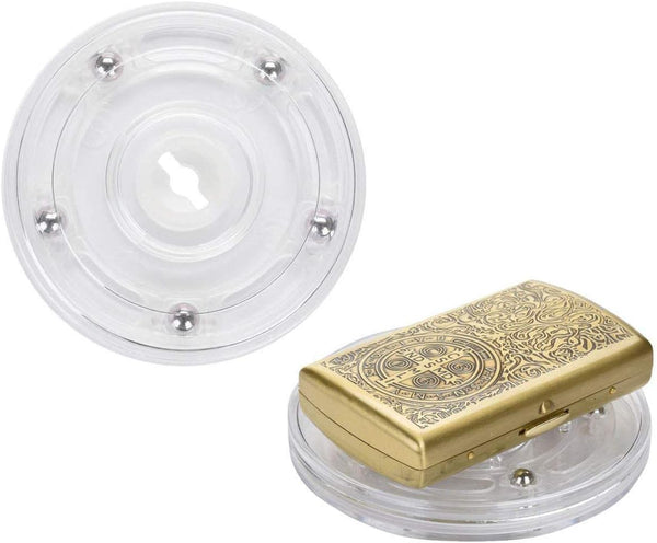 TamBee 2PC 4Inch Acrylic Lazy Susan Turntable Organizer, Revolving Display Base for Spice Rack, Kitchen Pantry