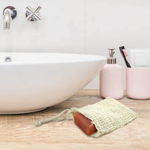 E-Know 5 Pack Soap Bag, Natural Sisal Soap Saver, Zero Waste Plastic-Free Soap Net, Foaming and Drying The Soap