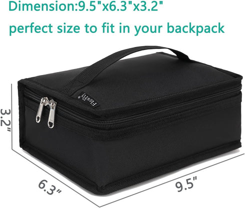 FlowFly Portable Small Insulated Lunch Box, Soft Bag Mini Cooler Thermal Meal Tote Kit with Handle for Work