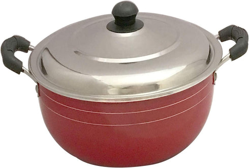 Non-Stick Kadai with Stainless Steel Lid Non-Stick Cookware Aluminium Non-Stick Kadai with Scrubber & Paddle Deep Fry Kadai by SHRIYA