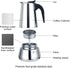 2 Cup 100ML 3.3oz Stainless Steel Moka Pot Espresso Maker - Italian Coffee Percolator for Home Camping