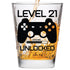 Level 21 Unlocked - Birthday Shot Glass for Celebrating Turning Twenty-One, Gifts for Him or Her
