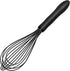 Kitchen Silicone Whisk, 11-Inch Heat Resistant Non Scratch Whisk, Metal Wire Stainless Steel Egg Bread Tool, Black