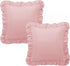 26x26 Inches, Set 2, KKJIAF Ruffle Pillow Cases Light Pink Square Ruffled Pillow Covers of Microfiber Wrinkle Resistant