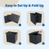 2 Pack, 13x12x12 Inches 260 lb, LotFancy Storage Ottoman, Foldable Foot Rest Stool, Small Leather Bench with Storage