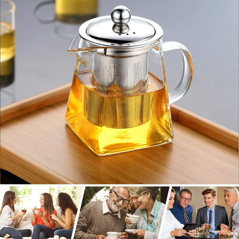 Ultra 8.5oz Clear Heat Resistant Glass Teapot Infuser with 250ml Glass Filter
