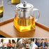 Ultra 8.5oz Clear Heat Resistant Glass Teapot Infuser with 250ml Glass Filter