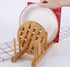 2Pcs Natural Bamboo Slip Drain Dish Rack - Home Kitchen Bamboo Wood Plates Rack for Pans and Cups