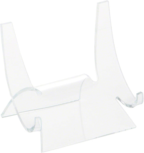 Plymor Clear Acrylic Double-Scoop Display Easel, 3.5" H x 3.875" W x 3.125" D (2 Pack)