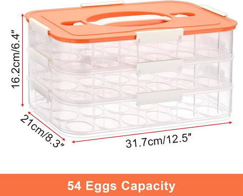 3-Layer 54 (3-Layer, BTSKY Deviled Egg Platter with Lid, Slots Deviled Eggs Carrier, Clear Portable Egg Holder