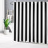 LB Black and White Shower Curtain, Striped Bathroom Curtain, 72x72 inch Waterproof Polyester Fabric