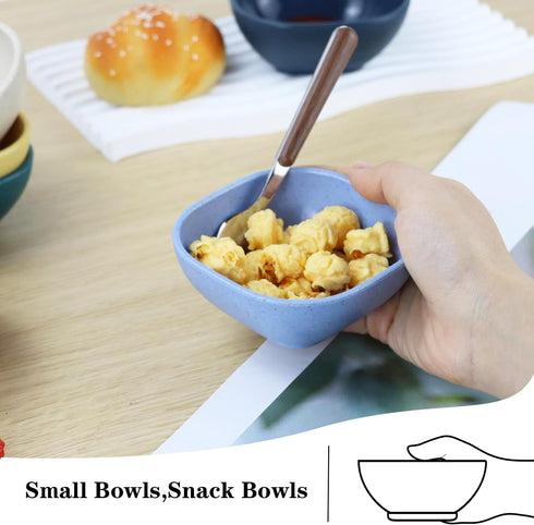PYRMONT Wheat Straw Small Bowls, 5 OZ Dipping Sauce Cups Set of 6, Unbreakable for Side Dish, Ketchup, BBQ