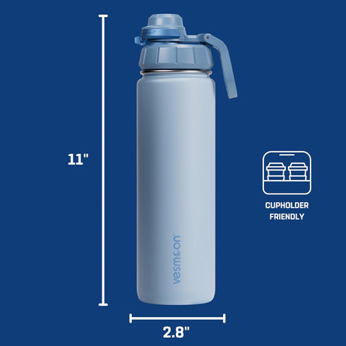 24 Oz 24 Vesmoon Vessence Stainless Steel Tea Infuser Bottle for Loose Leaf Tea, Water, Herbs, Fruits - Triple Layered