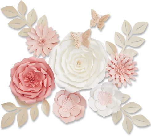 Mverse 3D Paper Flowers Decorations for Wall, Pre-Assembled Large Floral Decorations for