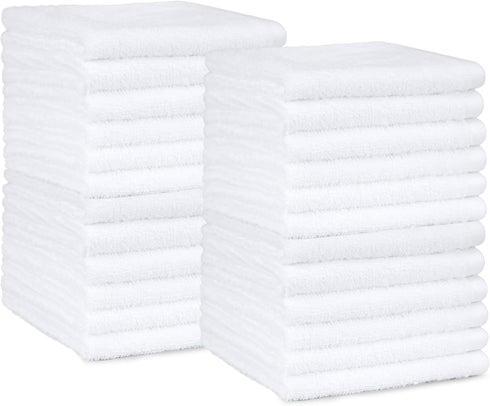 Amazon Basics Fast Drying Cotton Washcloths for Bathroom, Machine Washable, Soft and